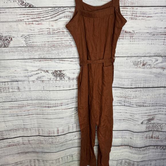 Everlane Burnt Orange The Linen Jumpsuit Size 12 - Picture 4 of 4